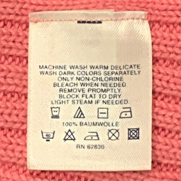 Land's End USA Ribbed Knit Pullover Sweater 100% Cotton Sz M/10/12 Pink #239D - Picture 6 of 6